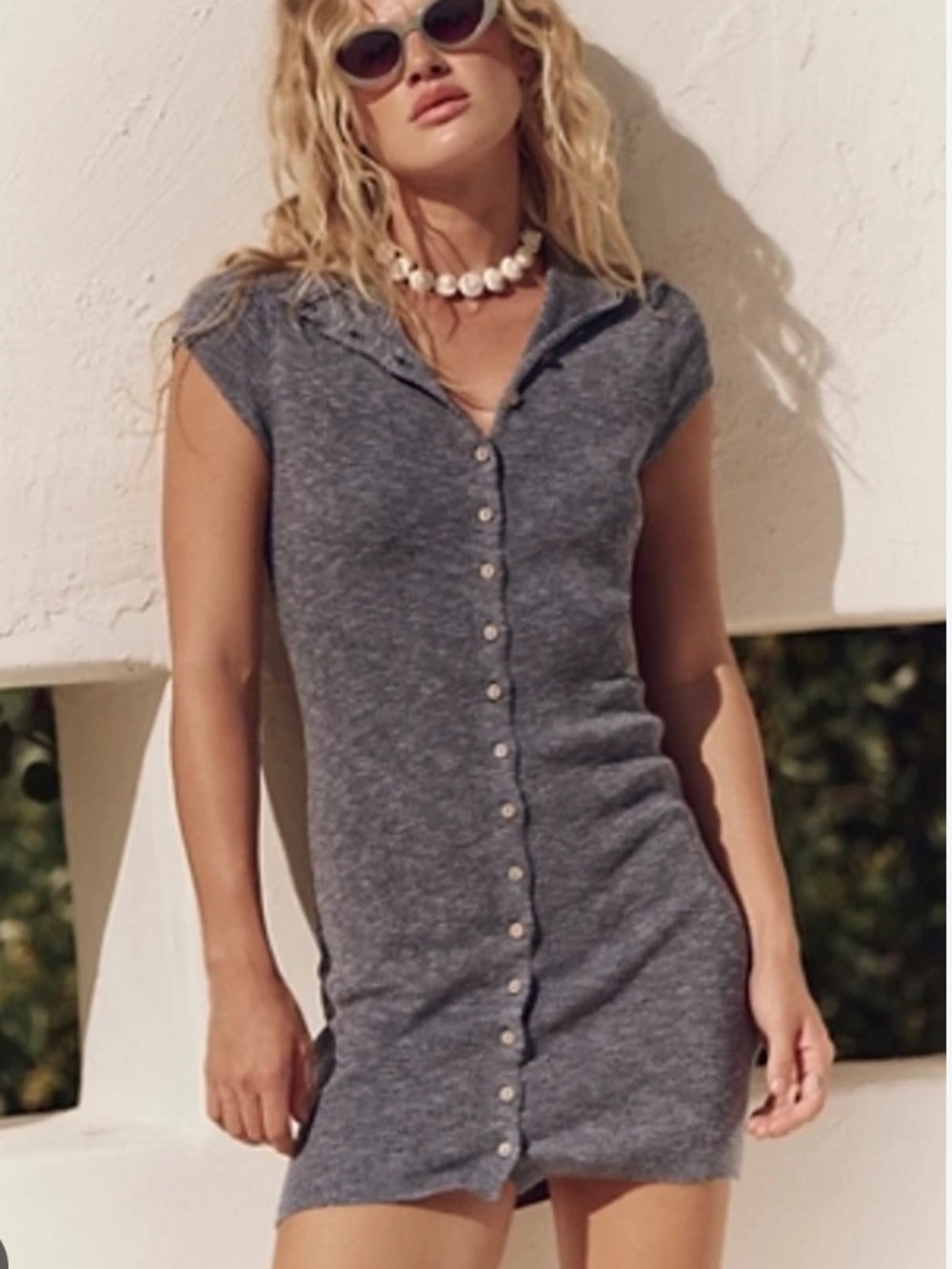 NWT Free People Free-est Jameson Cotton Linen Mini Knit Dress